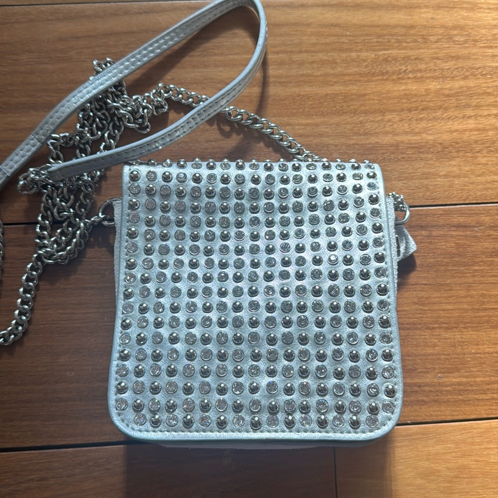 Genuine Leather Silver Crossbody